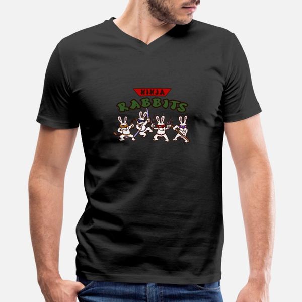 

ninja rabbit geek funny t shirt men printed short sleeve s-xxxl standard fitness fashion spring pattern shirt