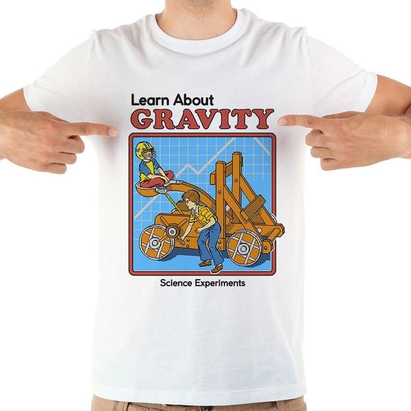 

textbook cover gravity science experiments funny t shirt homme jollypeach brand new white casual short sleeve tshirt men
