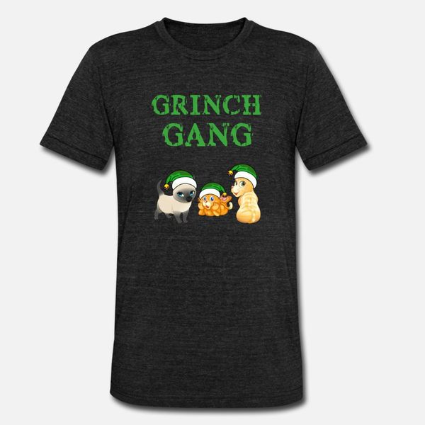 

meowy cat grinch gang ugly christmas sweater t shirt men custom tee shirt o neck trend anti-wrinkle comfortable spring kawaii shirt