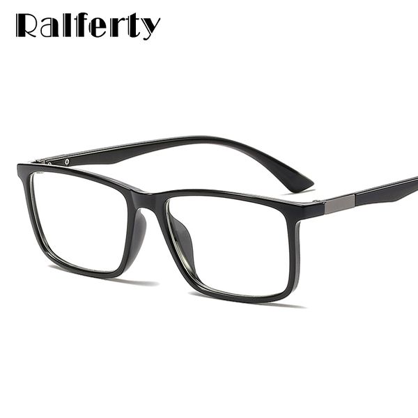

ralferty optical glasses frame men square designer tr90 eyeglasses ultralight prescription glasses myopia oculos de grau f8005, Black