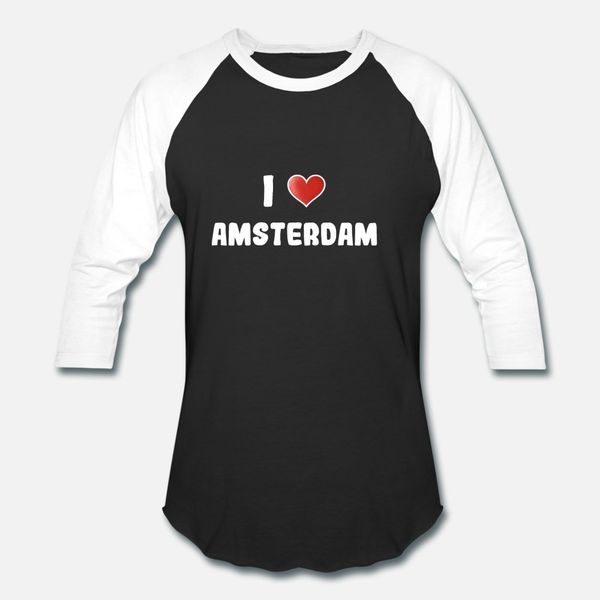 

i love amsterdam premium design gift t shirt men create cotton round neck original interesting casual summer style pattern shirt