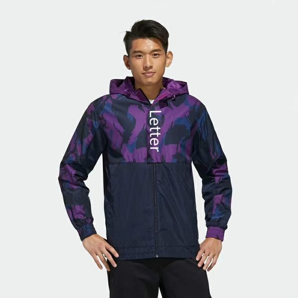 

men's jacket autumn thin sports windbreaker fashion high-end quality letters print men's jacket black purple size xs-3xl, Black;brown