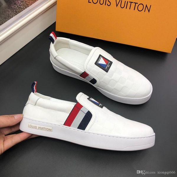 

men's flat shoes, luxury designer fashion sneakers, comfortable and versatile, many colors, Red;white
