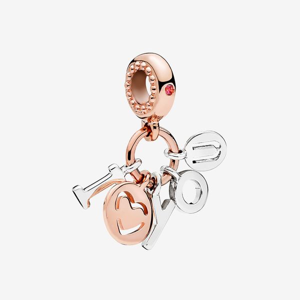 

i love you letters dangle charm bracelet bangle necklace making with original box for pandora 925 silver rose gold plated charms, Bronze;silver