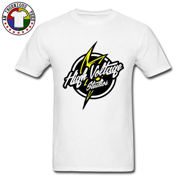 

хип-хоп моды знак tshrit для мужчин high voltage studios logo font club street футболки на продажу 2018 оптовая tee shirt