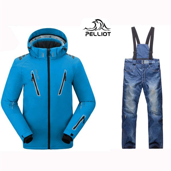 

skiing jackets pelliot male ski suits jacket+pants men's water-proof,breathablehermal cottom-padded snowboard suit men jacket
