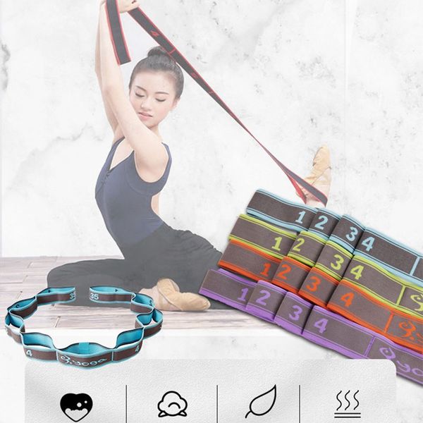 

yoga pull belt strap latin dance stretching band loop yoga pilates gym fitness exercise polyester latex elastic resistance bands