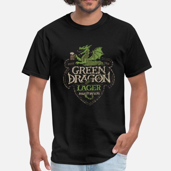 

green dragon lager t shirt men custom 100% cotton plus size 3xl unique cute humor summer style cool shirt