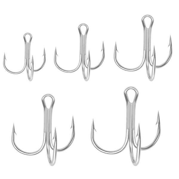 

white nickel three anchor hook set with barbed fly fishing high carbon steel three hook fishing hook tip fishing gear accessories