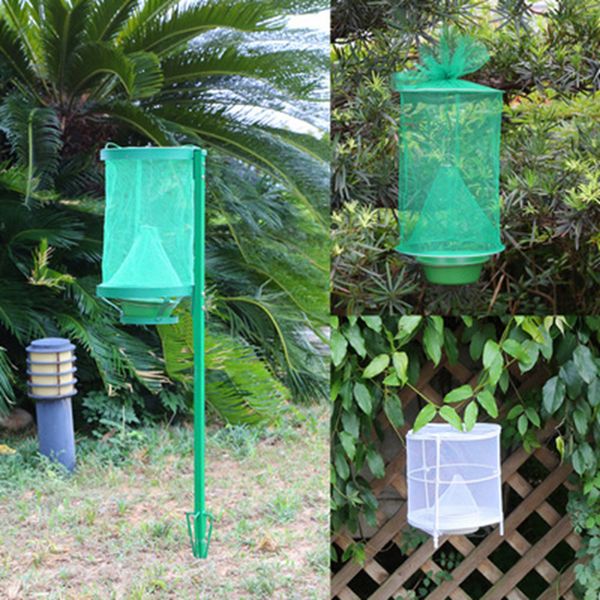 

многоразовый зеленый насекомых ловушка bug eco подвеска fly catcher клетка nylon сеть открытый инструмент борьбы с вредителями zza735-6