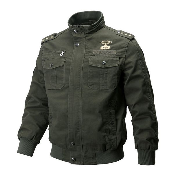 

Fashion Jackets Mens Tooling Jacket Fashion Washed Letter Printed Long Sleeve Jackets Mens Autumn Outerwear Casual Coats 2020 New Arrival