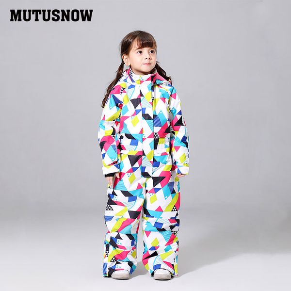 

skiing jackets mutusnow ski suit girls waterproof snowboard warm thermal thick velvet kids hooded one-piece little children jacket