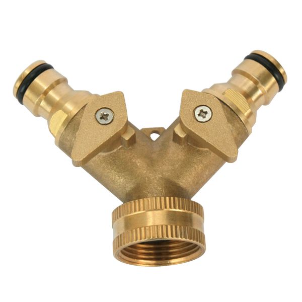 

3/4 дюйм 2 way splitter brass воды шланг tap быстрый разъем с садоводством оросительного инструментом