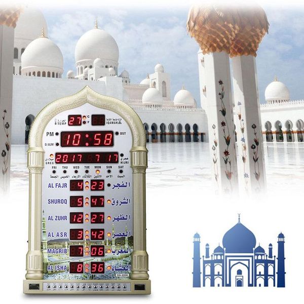 

for most cities around the world muslim gift prayer item azan clock islamic pray time mosque azan clocks islamic wallclock