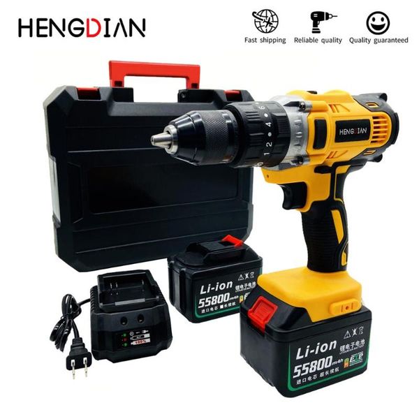 

21v отвертка 100n.m impact 20 + 3 крутящий момент установка 2-ступенчатая дрель аккумуляторные удара led work light