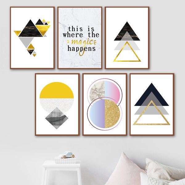 

geometric abstract gold foil marble poster wall art canvas prints painting european picture gift for living room home decoration