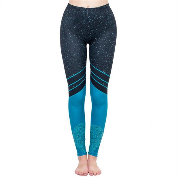 

fashion women legging starry sea love printing leggins high waist punk leggings color legins slim fitness pants, Black
