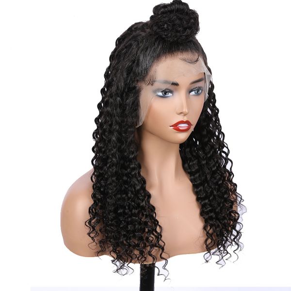 

2020 selling deep curly 13x6 lace front wig human hair wigs pre plucked with baby hair curly brazilian remy hair for black women