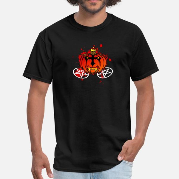 

black metal pumpkin pentagram halloween gift t shirt men designs 100% cotton s-3xl kawaii fitness funny casual summer unique shirt
