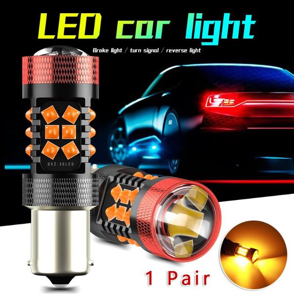 

2pcs светодиодные лампы передний задний сигнал поворота мигалка light amber 3030 30smd 1156 p21w ba15s автомобилей стайлинг аксессуары