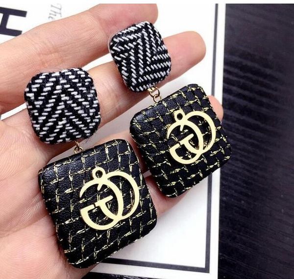 

361 vintage earrings for women color golden geometric statement earrings 2019 metal earing hanging trend jewelry, White