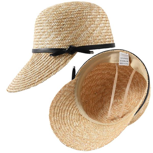 

women sun hat sunshade beach accessories wide brim summer outdoor adjustable rope fashion casual visor cap solid gift straw, Blue;gray