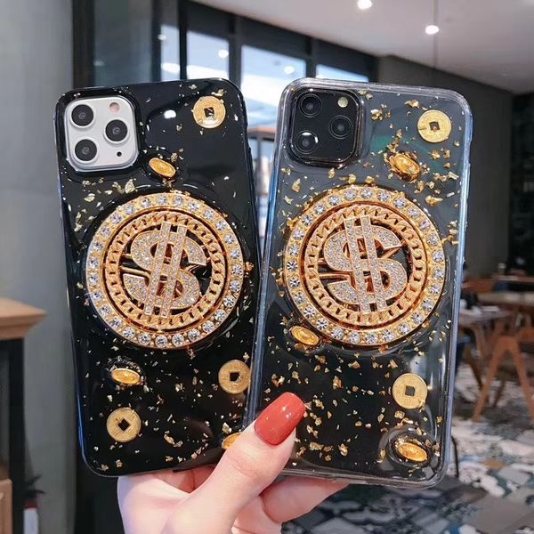 

3d rotating coins case for iphone 11pro max x/ 8 plus clear soft cover for iphone 6 6s plus phone fundas case for xs max /xr 7 plus 11pro