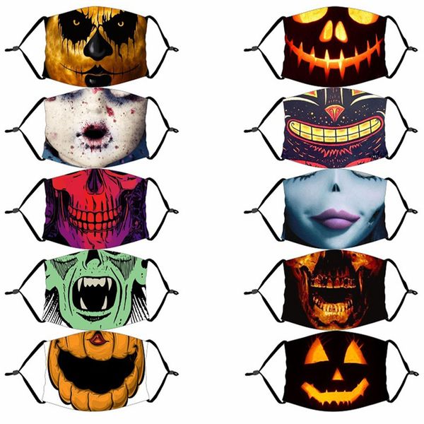 

halloween party mask 3d painting pumpkin grimace face mask for kids reusable protective masks pm2.5 filters washable masks e81103, Blue