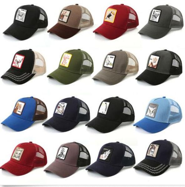 

animals embroidery baseball caps men women snapback hip hop hat summer breathable mesh sun streetwear, Blue;gray