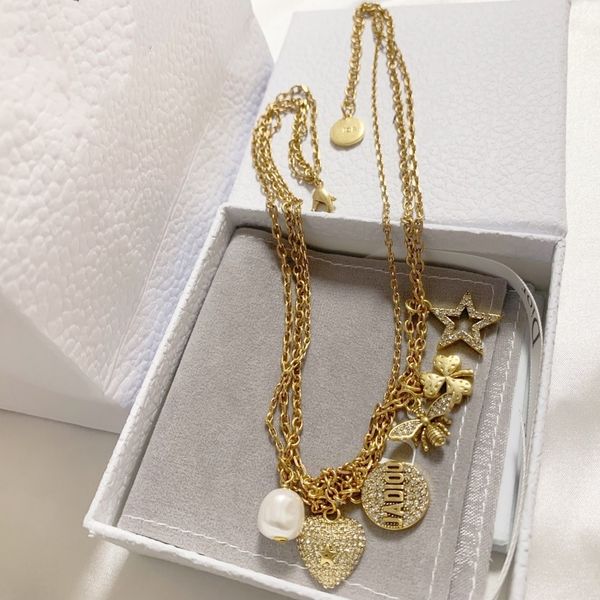 

new multi-pendant love bee fashion designer jewelry super versatile simple and elegant personality designer necklace, Silver