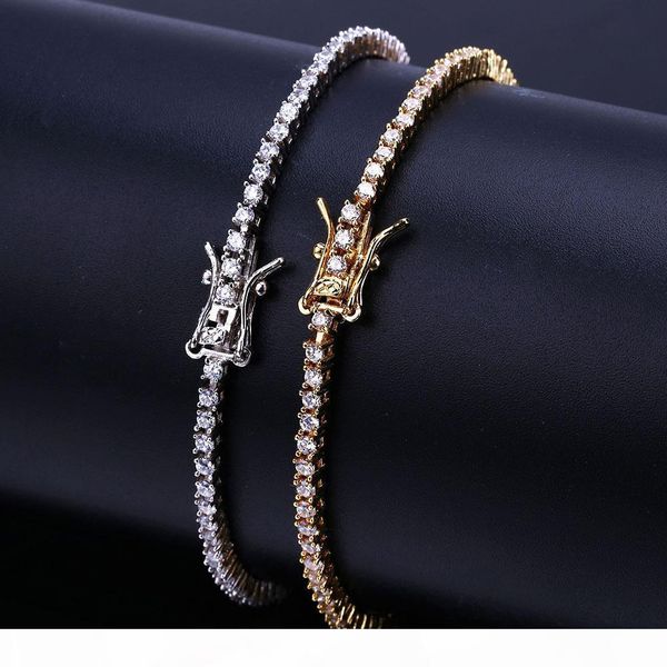 

fashion limited copper hip hop jewelry iced out 1row tennis bracelet micro pave cz men fashion bling bracelets 19cm, Golden;silver