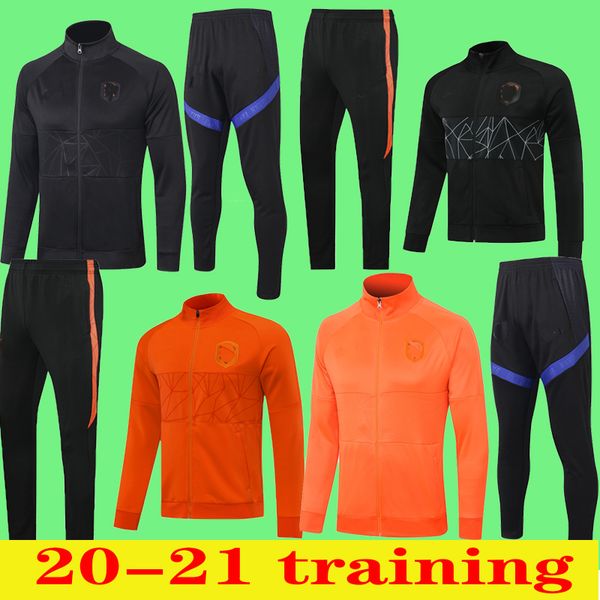 

2020 2021 netherlands soccer tracksuit jacket 2020/21 holland survetement de jong de ligt virgil maillot de football training suit, Black;white