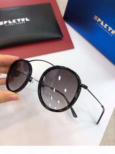 

women spektre round sunglasses flat black gray lens brand special design sunglasses new with box, White;black