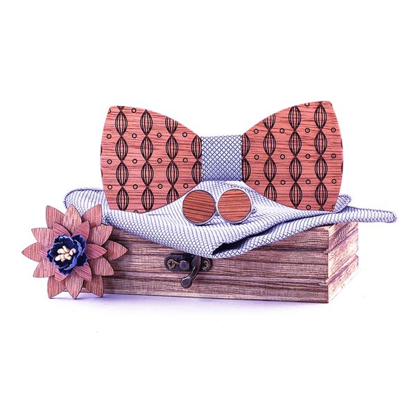 

silver grey wood gentleman pocket square collar button pattern bow ties handmade butterfly party wooden tie suit, Blue;purple