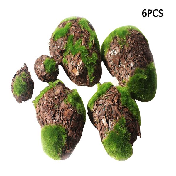 

6pcs artificial plant garden decor fake rock diy simulation prop foam moss stone