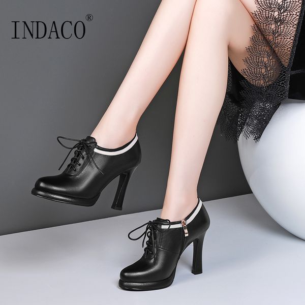 

womens boots leather high heel women ankle boots fashion 10cm, Black