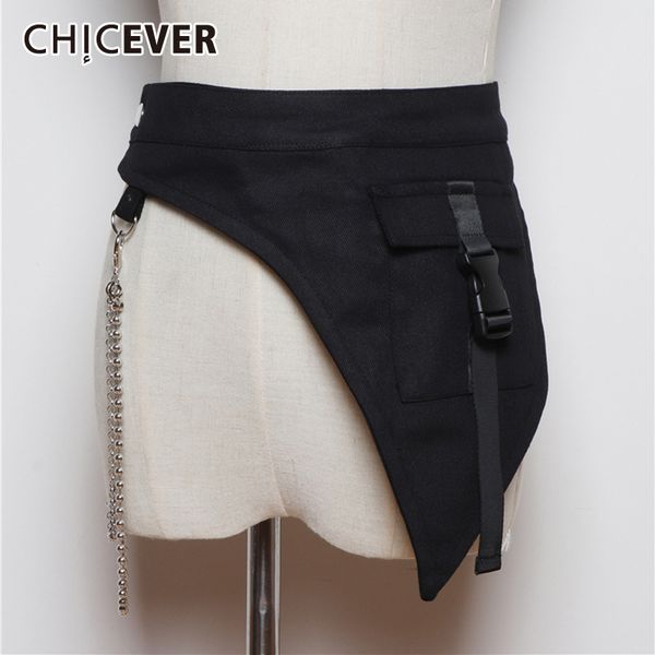 

chicever korean patchwork chain belt woman tunic lace up female belts adjustable summer spring fashion clothing accessories 2020, Black;brown