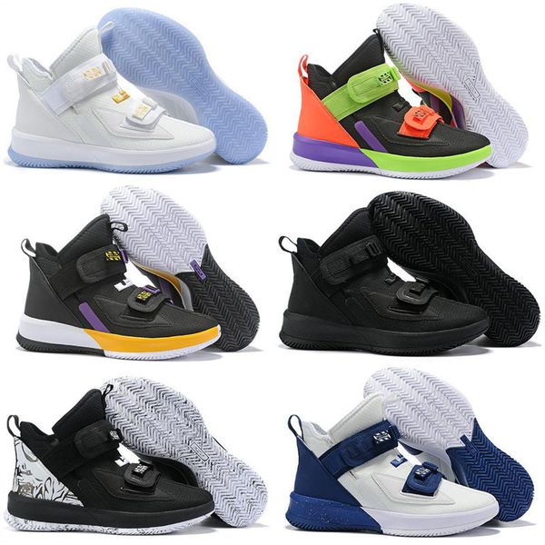 

2019 fashion soldier 13 xiii triple black white gold ice blue mens basketball shoes soldiers 13s pull shoelaces sports sneakers