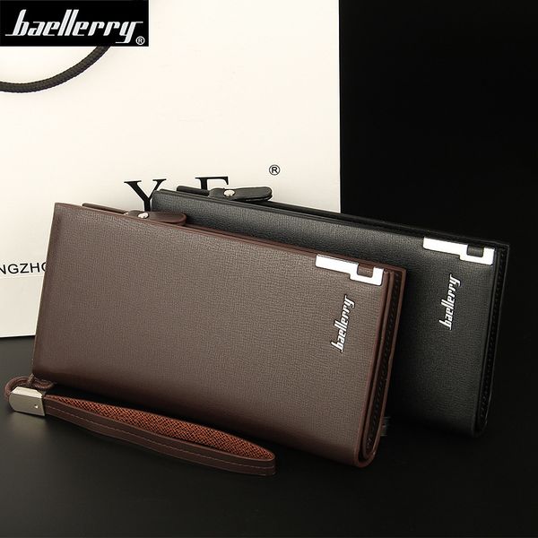 

горячие продажа baellerry бизнес мужчины бумажники новый твердая кожа pu длинный кошелек портативный кассовые кошельки casual male кошелек с, Red;black