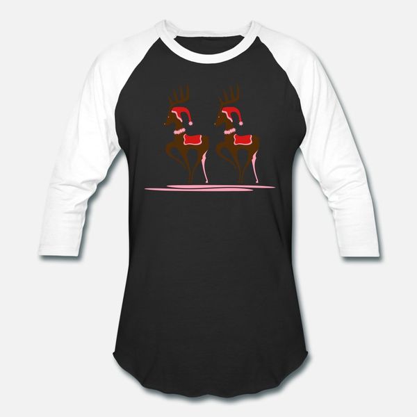 

2 reindeers t shirt men custom cotton round collar standard sunlight basic spring autumn cool shirt