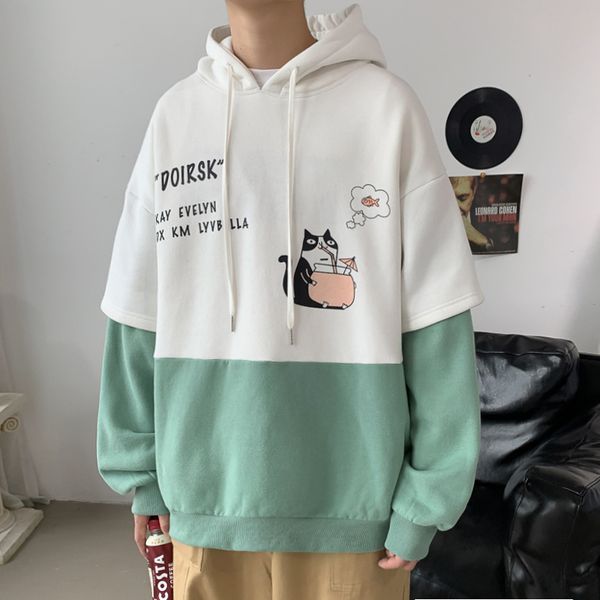 

spring autumn 2020 skateboard casual new men's hip hop hoodies sweatshirts streetwear print brand fashion clothe kg-31, Black