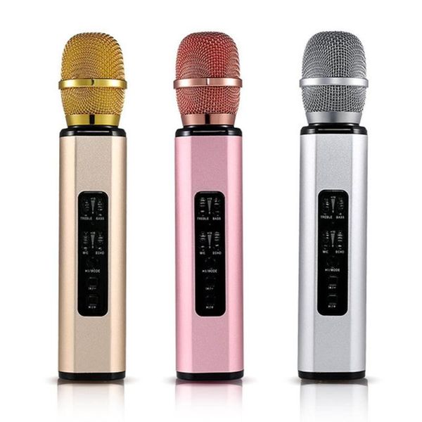 

microphones k6 handheld wireless bluetooth condenser microphone karaoke speech mic speaker drop