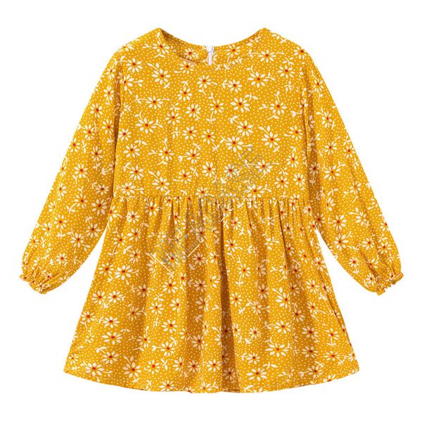 

childrens spring baby girl dress trendy girls princess dresses cute long sleeve one piece dress flora stripe printed clothes 90-130cm d82005, Red;yellow