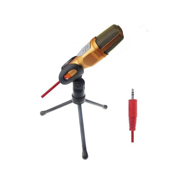 

cgjxsnew professional wired stereo condenser microphone with bracket clip for chatting msn karaoke portable computer sf -666