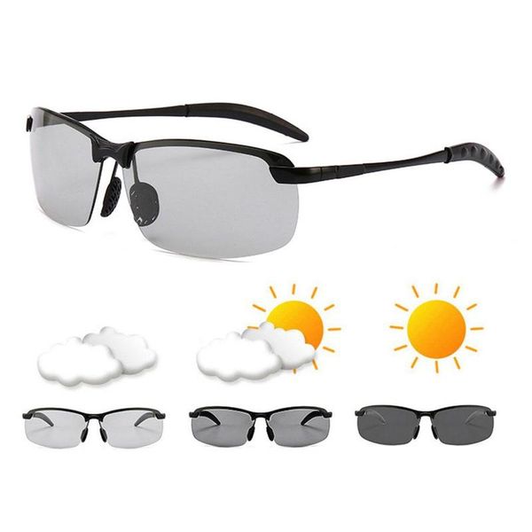

polarized sunglasses intelligent color changing night vision goggles day and night driving mirror fishing glasses, White;black