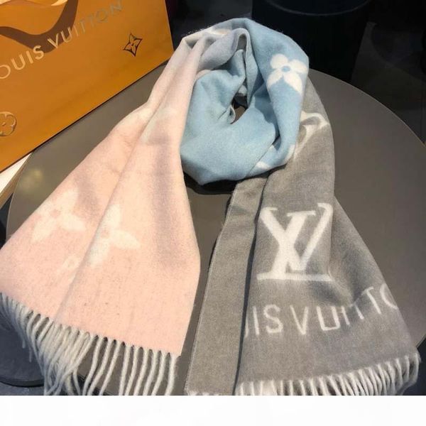 

designer scarf luxury designer scarf classic logo fashion cape delivery box luxury scarf soft and light size: 45*220cm 126, Blue;gray