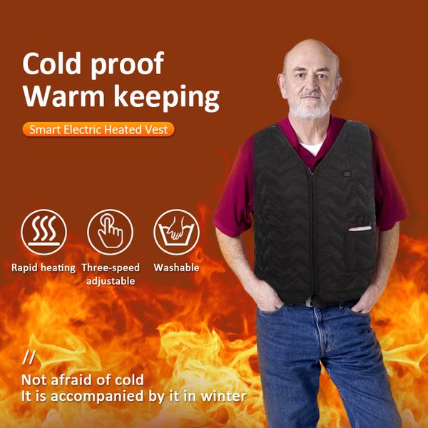 

outdoor t-shirts electric usb heated warm vest size adjustable coat women men heating jacket clothing 5 zones waterproof, Gray;blue