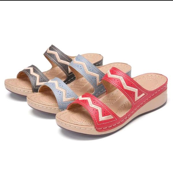 

shoes woman sandals 2020 fashion sewing thread flip flops open toe wedge sandals platform beach shoes outdoor female, Black