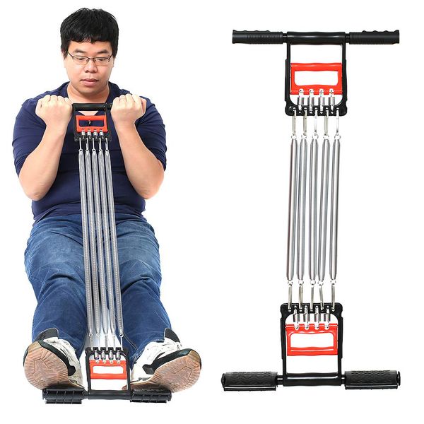 

high quali 3 in 1 chest developer spring expander+hand grip+pedal 5 spring multi-functional detachable muscle exercise equipment ncm99