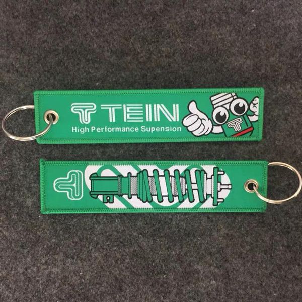 

fabric double embroidery jdm motorcycle cars keychain drift style&auto logo racing keychain for racing cars tein auto, Silver
